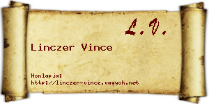 Linczer Vince névjegykártya